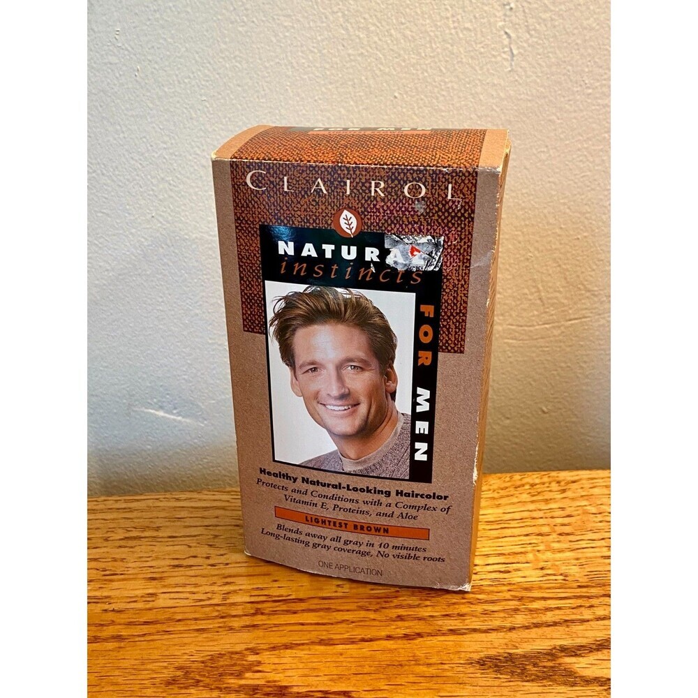 SEALED box Clairol Natural Instincts Hair Color kit For Men LIGHTEST Brown NEW